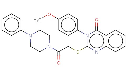 1-(((3,4-DIHYDRO-3-(4-METHOXYPHENYL)-4-OXO-2-QUINAZOLINYL)THIO)ACETYL)-4-PHENYLPIPERAZINE