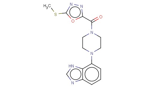 1-(1H-BENZIMIDAZOL-4-YL)-4-((5-(METHYLTHIO)-1,3,4-OXADIAZOL-2-YL)CARBONYL)-PIPERAZINE