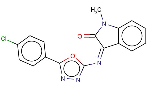 1-METHYL-3-(5-(P-CHLORPHENYL)-1,3,4-OXADIAZOL-2-YLIMINO)INDOLIN-2-ONE