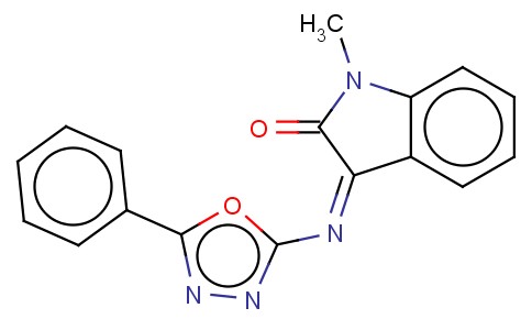 1-METHYL-3-(5-PHENYL-1,3,4-OXADIAZOL-2-YLIMINO)INDOLIN-2-ONE