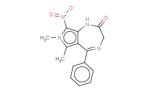 3,7-DIHYDRO-6,7-DIMETHYL-8-NITRO-5-PHENYL-PYRROLO(3,4-E)-1,4-DIAZEPIN-2(1H)-ONE