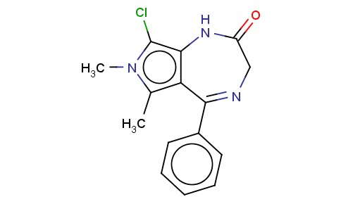 3,7-DIHYDRO-8-CHLORO-6,7-DIMETHYL-5-PHENYL-PYRROLO(3,4-E)-1,4-DIAZEPIN-2(1H)-ONE