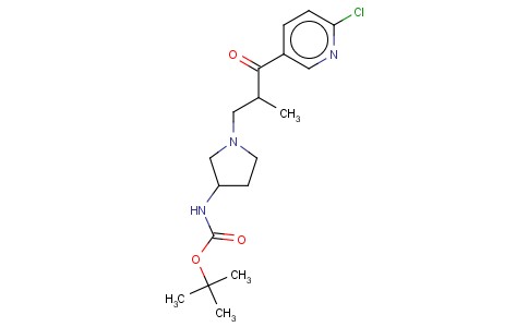 3-(3-N-BOC-AMINO-PYRROLIDIN-1-YL)-1-(6-CHLORO-PYRIDIN-3-YL)-2-METHYL-PROPAN-1-ONE