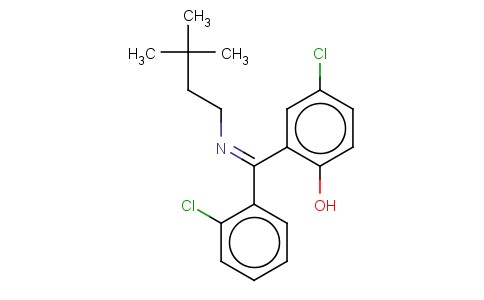 4-CHLORO-2-((2-CHLOROPHENYL)((3,3-DIMETHYLBUTYL)IMINO)METHYL)PHENOL