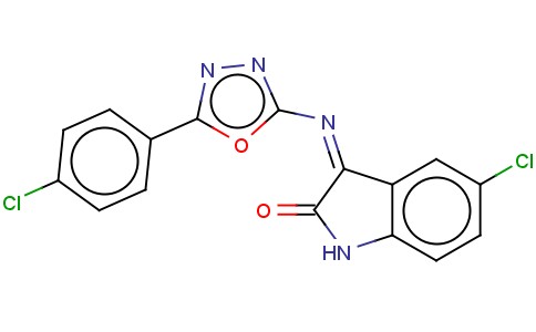 5-CHLORO-3-(5-(P-CHLOROPHENYL)-1,3,4-OXADIAZOL-2-YLIMINO)-2-INDOLINONE