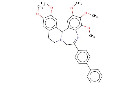6-(4-BIPHENYLYL)-2,3,4,12,13-PENTAMETHOXY-9,10-DIHYDRO-7H-ISOQUINO(2,1-D)(1,4)BENZODIAZEPINE